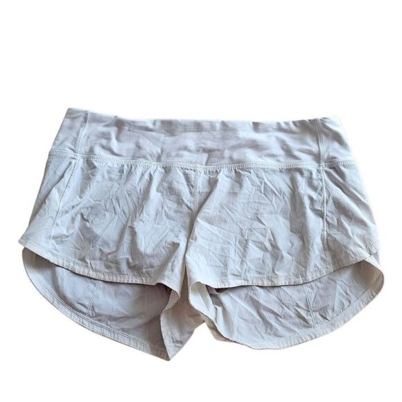 Lululemon Sz 8 white speed up shorts - Picture 1 of 8